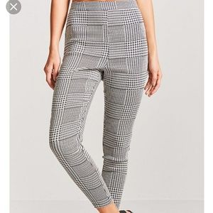 F21 Glen Plaid Ponte Pant
